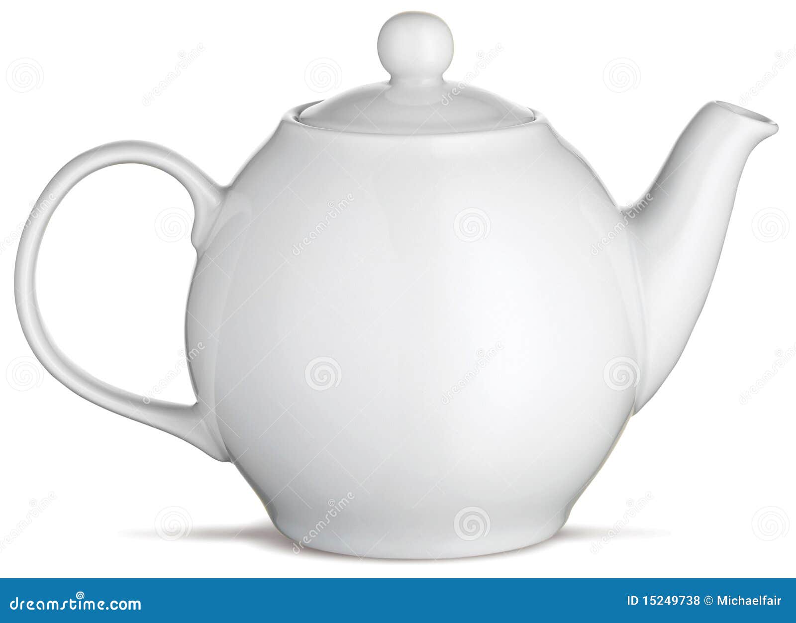 white china tea pot teapot on a white background