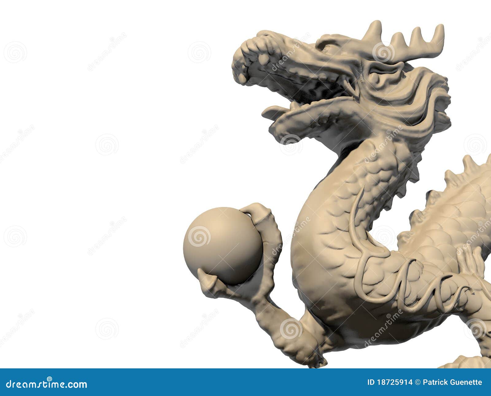 White Chinese Dragon Statue Holding A Ball Stock Images Image 18725914