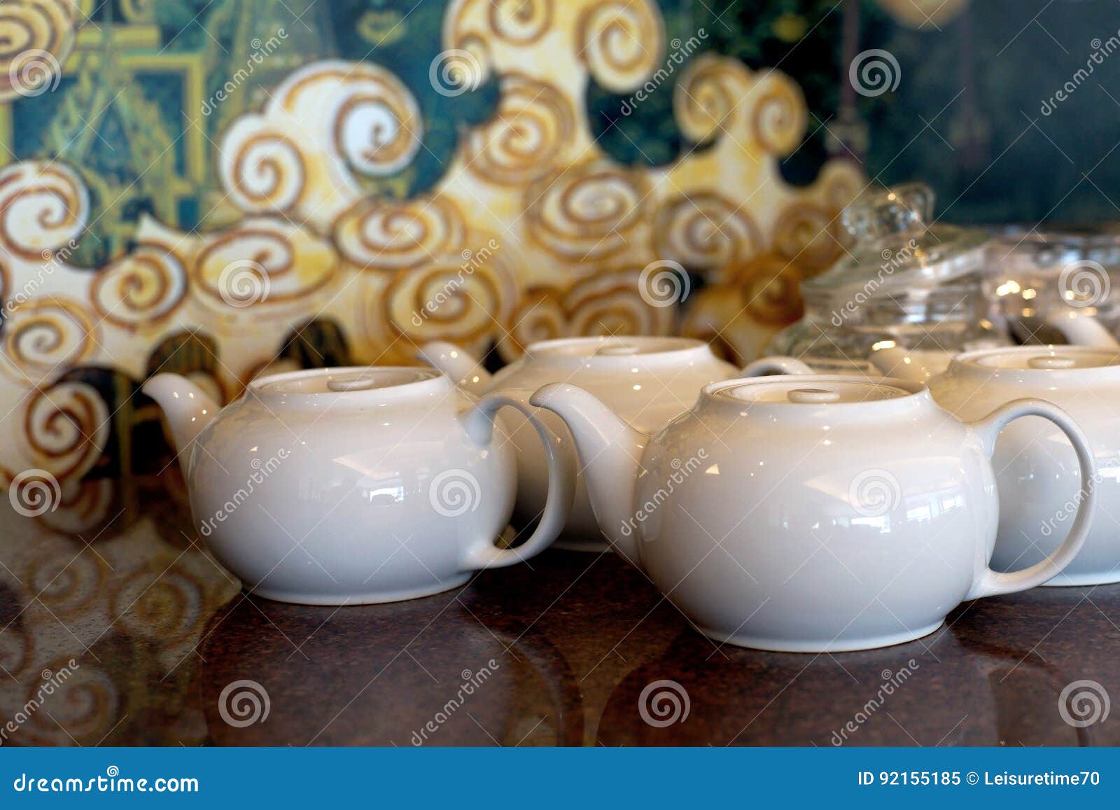 White Chinese Teapot in Restaurant Stock Image Image of fresh, time 92155185