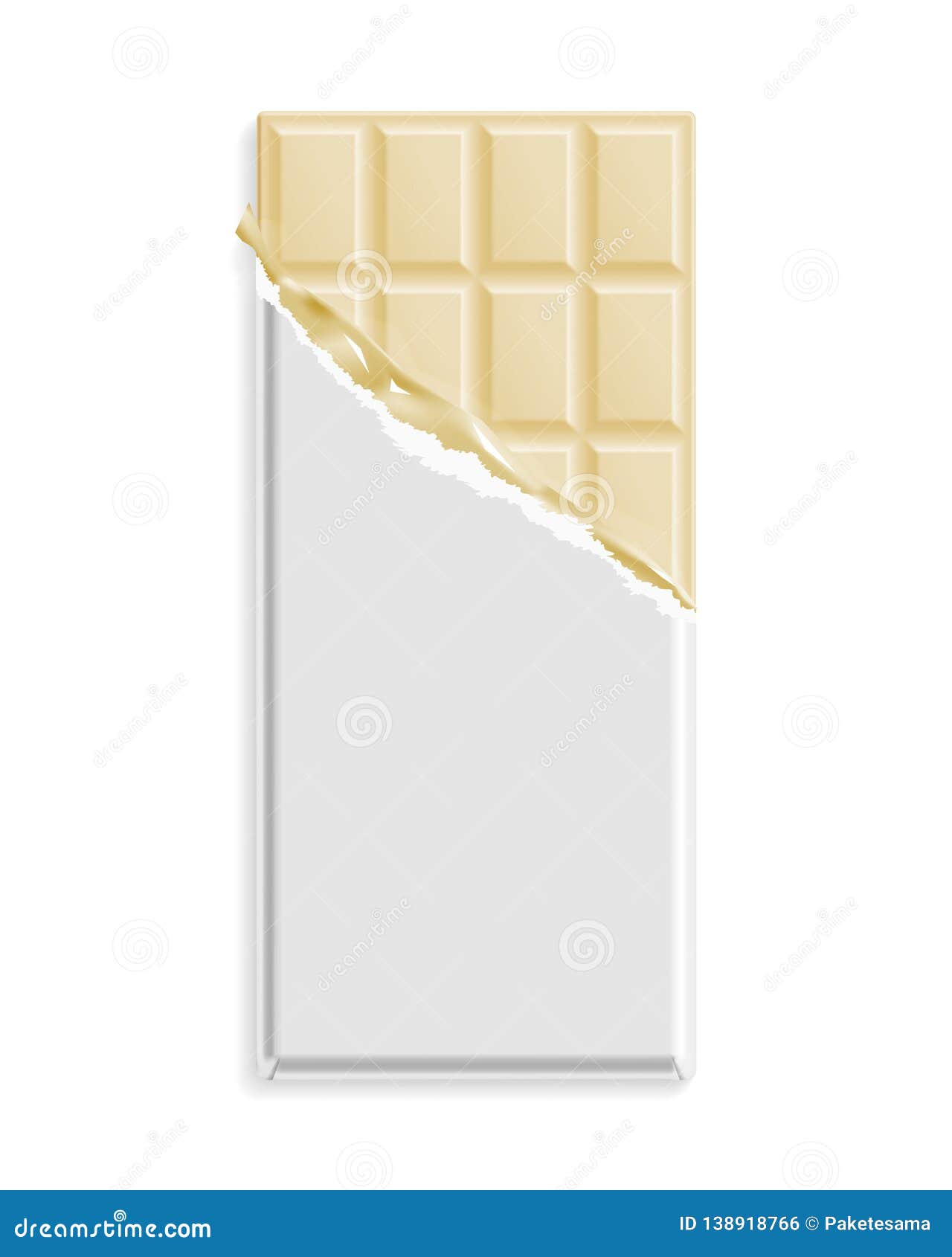 Download White Chocolate Bar In A Blank Wrapper Stock Vector Illustration Of Open Drip 138918766 PSD Mockup Templates