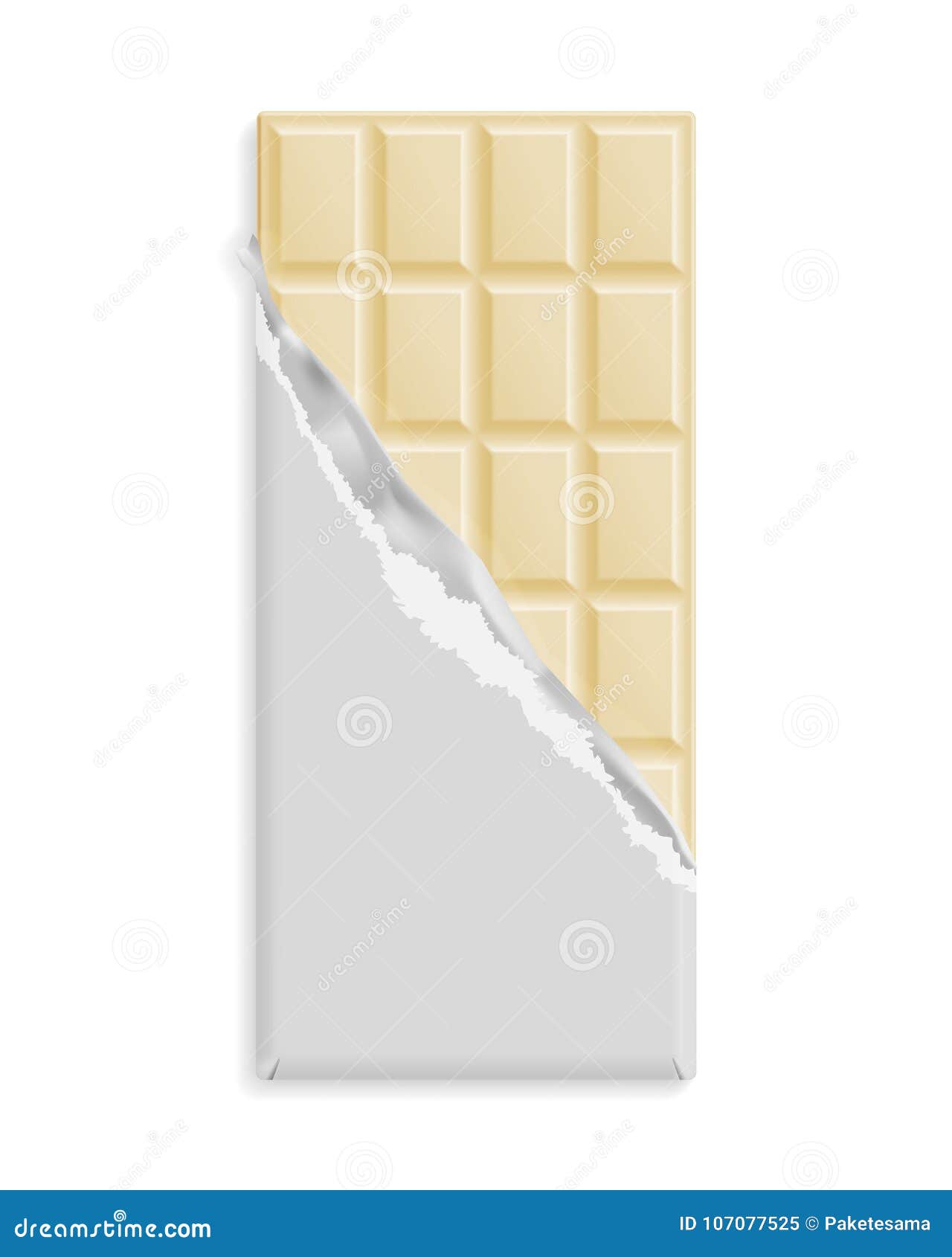 Download White Chocolate Bar In A Blank Wrapper Stock Vector Illustration Of Pack Chocolade 107077525 PSD Mockup Templates