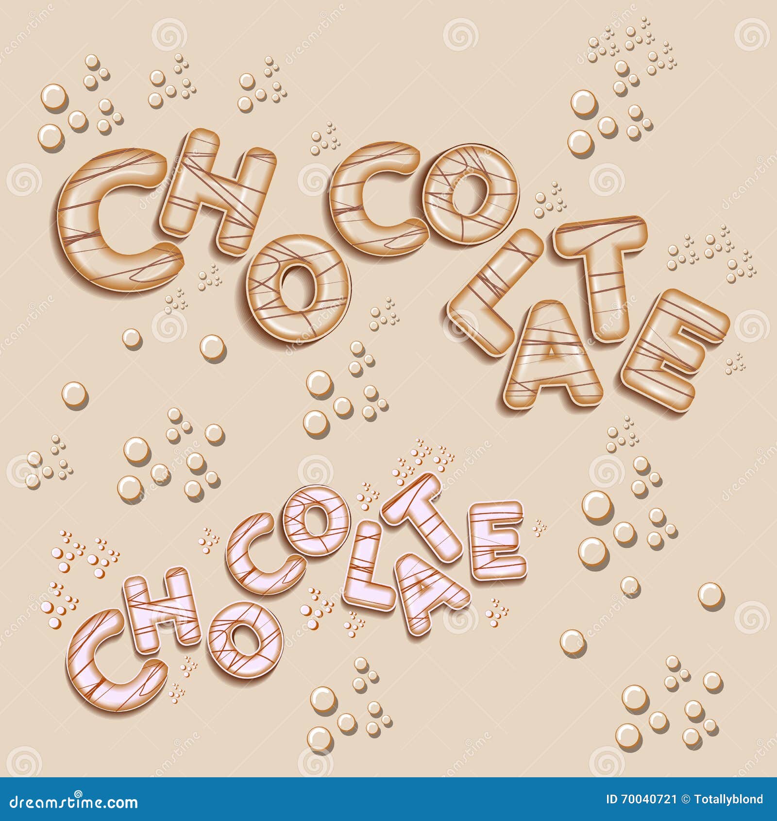 White Chocolate Logo Design 3d Letters Stock Vector Illustration of bright, delicious 70040721