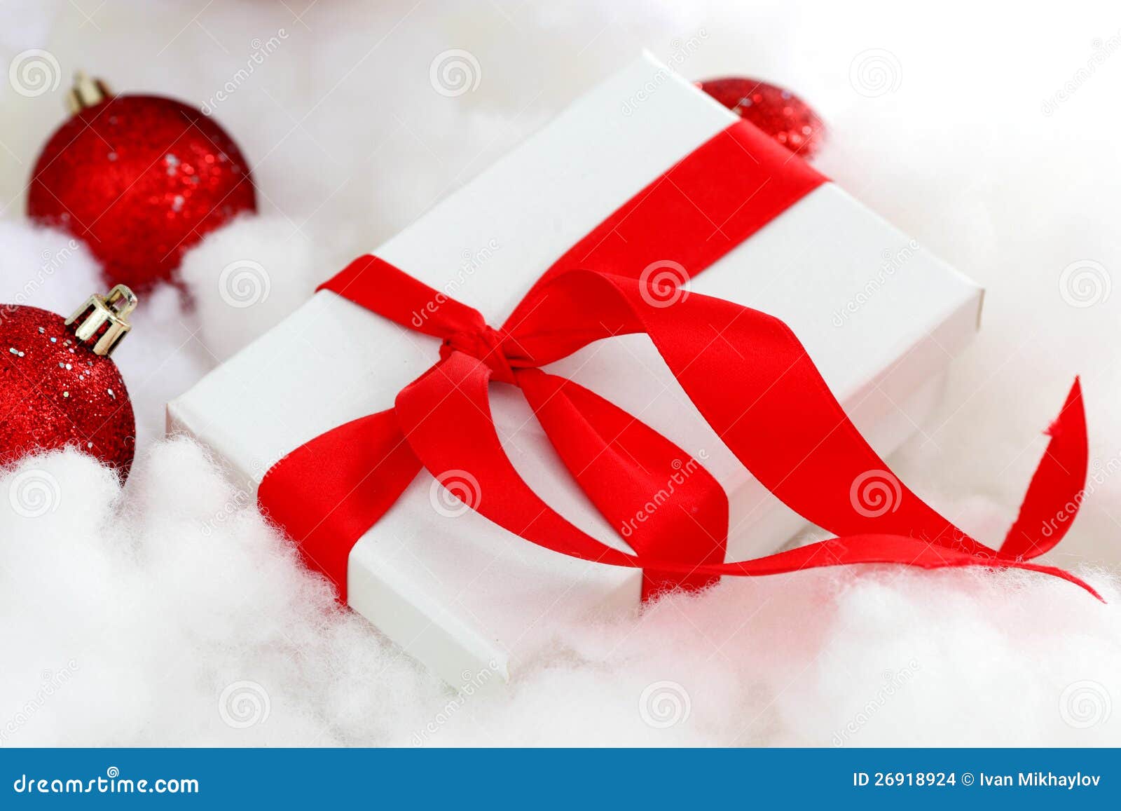 White christmas gift stock photo. Image of holiday, surprise 26918924