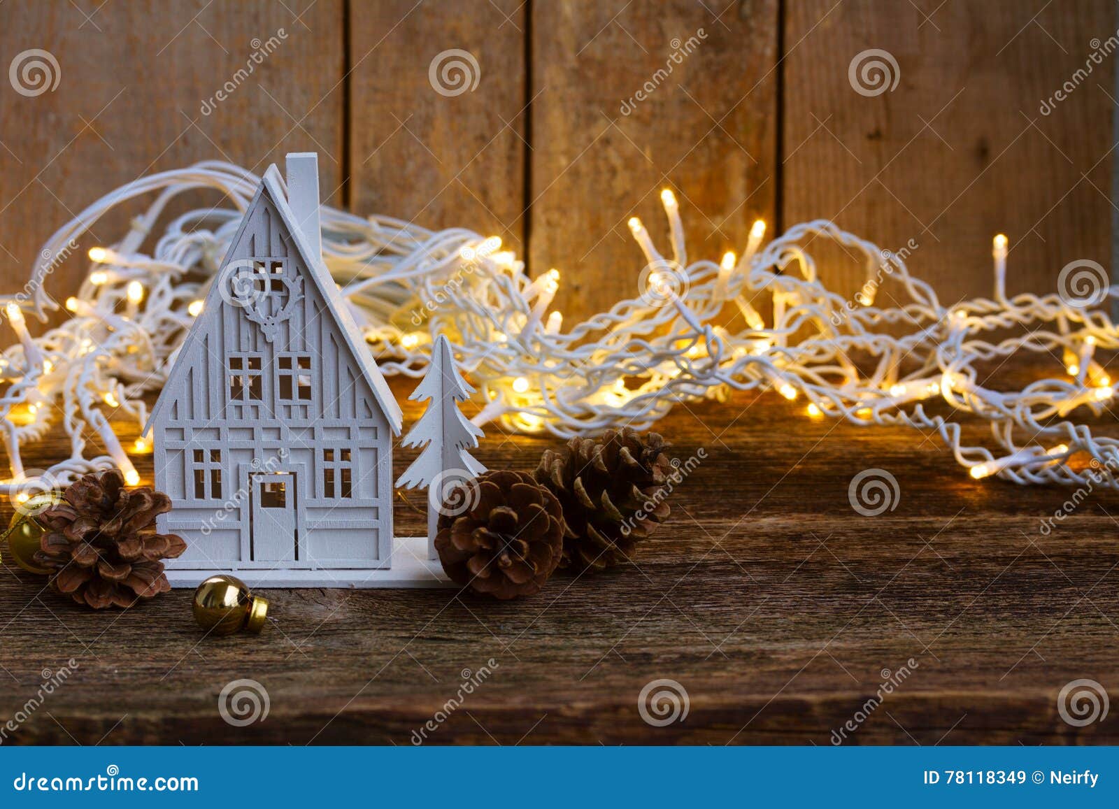 White christmas house stock image. Image of decoration - 78118349