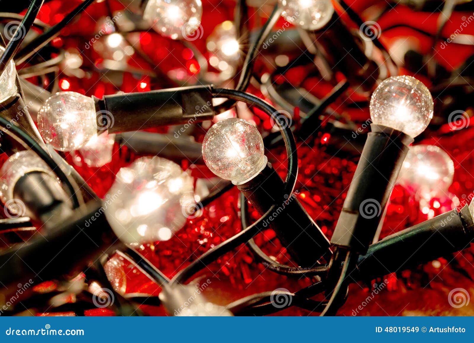 White Christmas Lights Background Stock Image - Image of festive, light