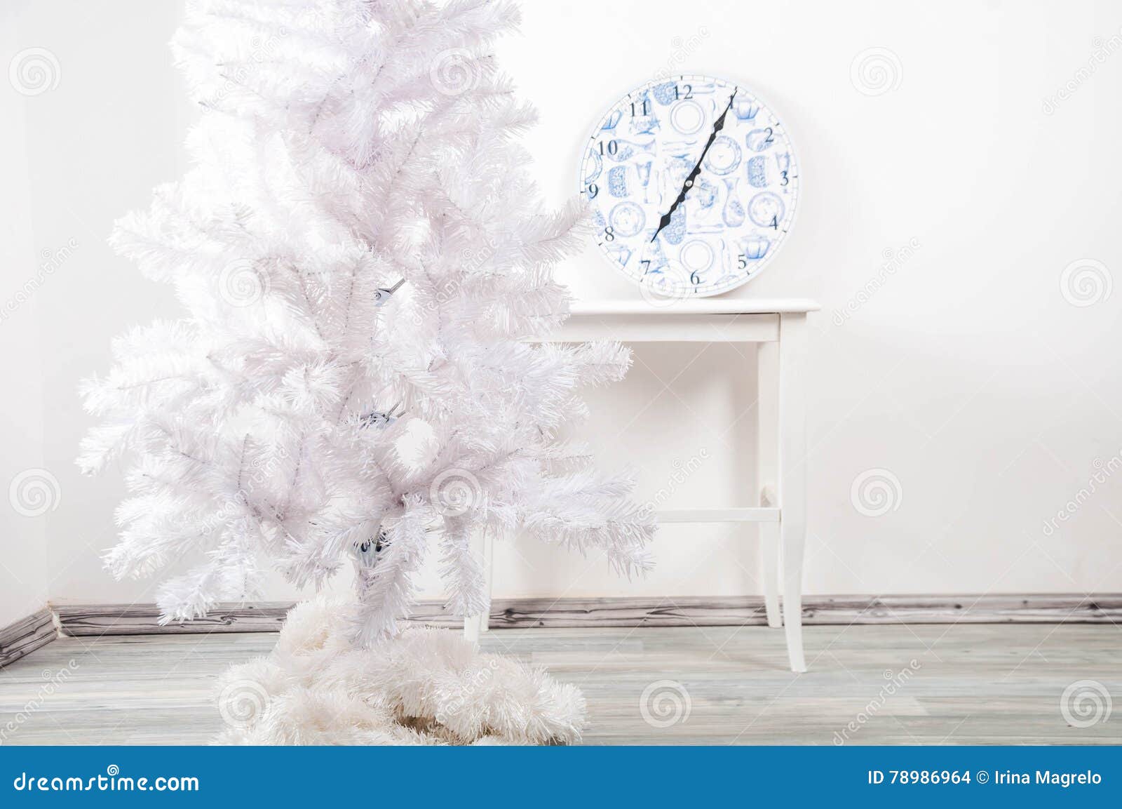 White Christmas Tree without Decorations Stock Photo Image of