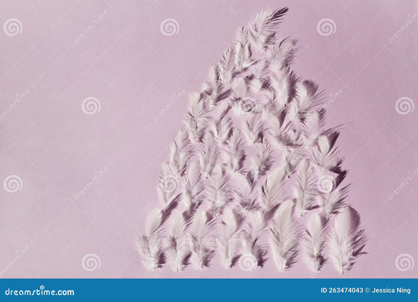 White Christmas Tree with Feather Stock Image Image of purple, winter