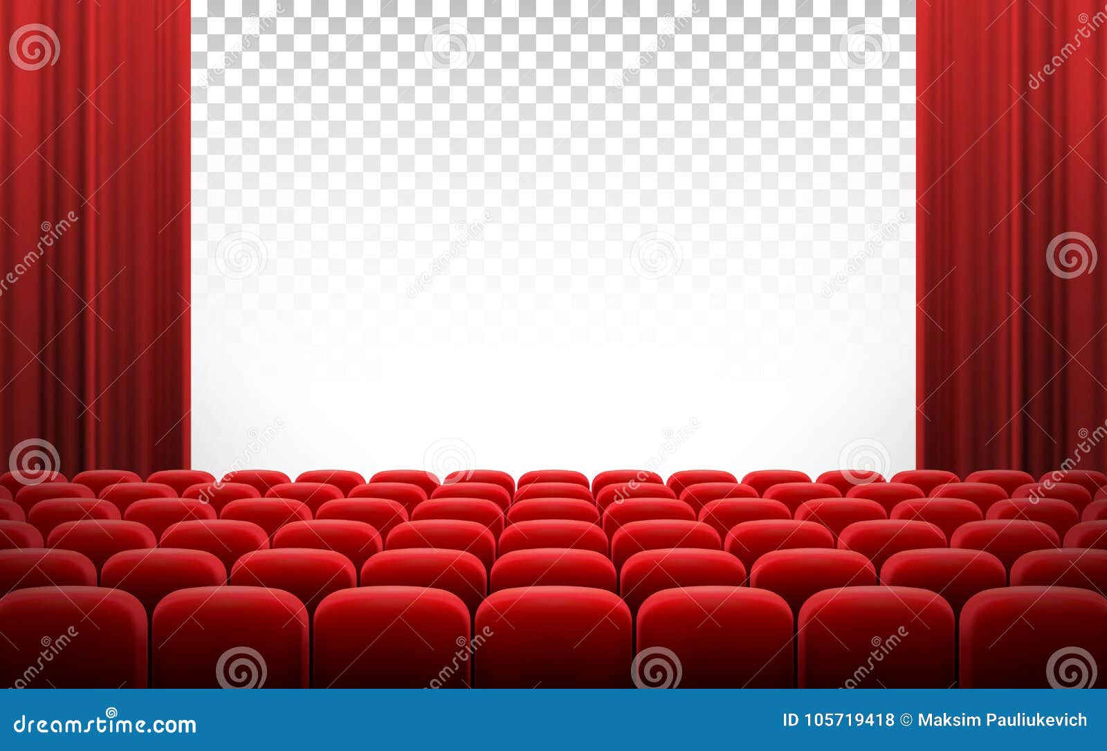 White Cinema Theatre Screen With Red Curtains And Chairs Stock Vector Illustration Of Curtain White Cinema Theatre Screen With Red Curtains And Chairs Stock Vector Illustration Of Curtain