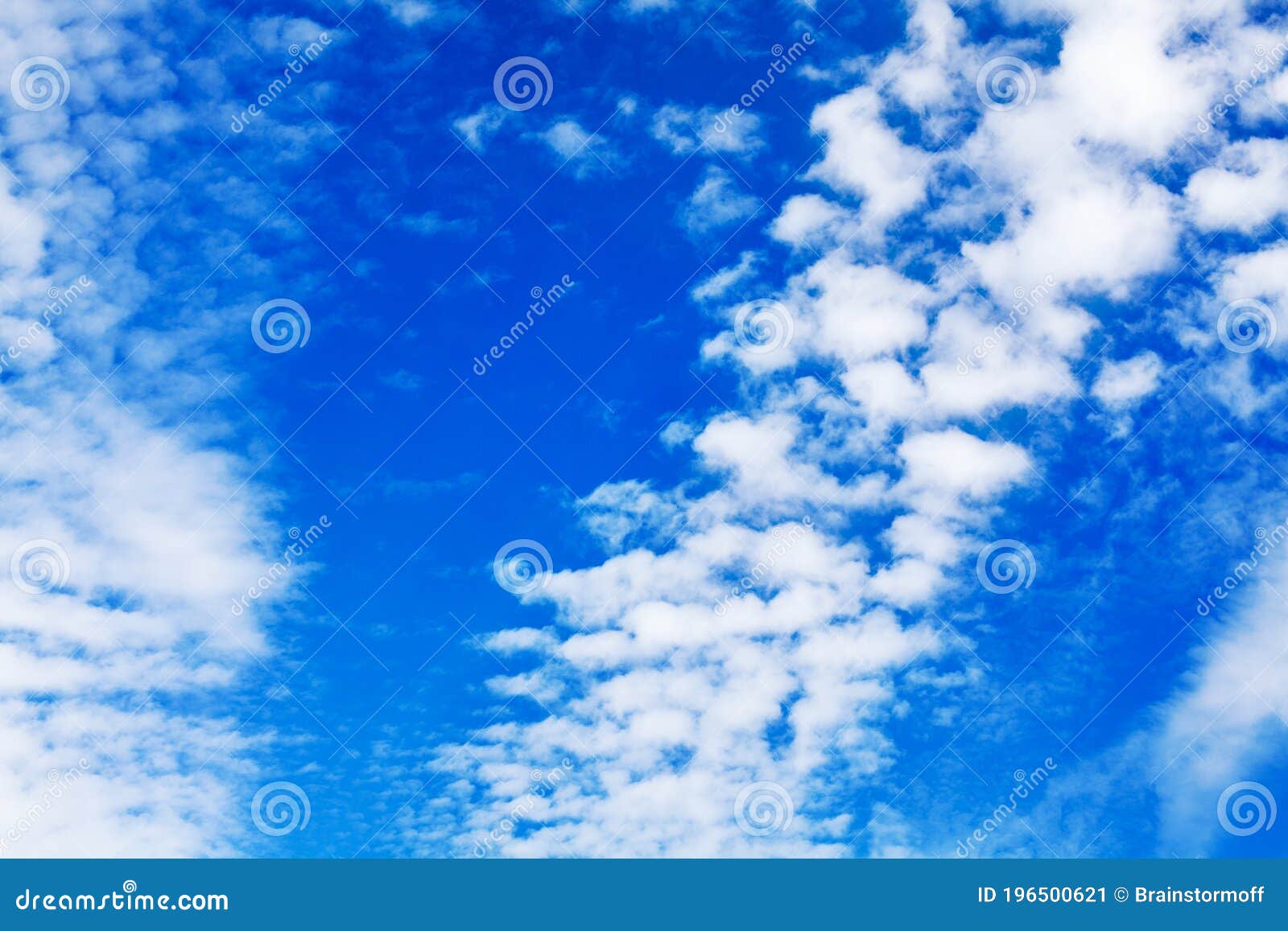 White Cirrus Clouds Blue Sky Background Closeup Fluffy Cumulus Cloud