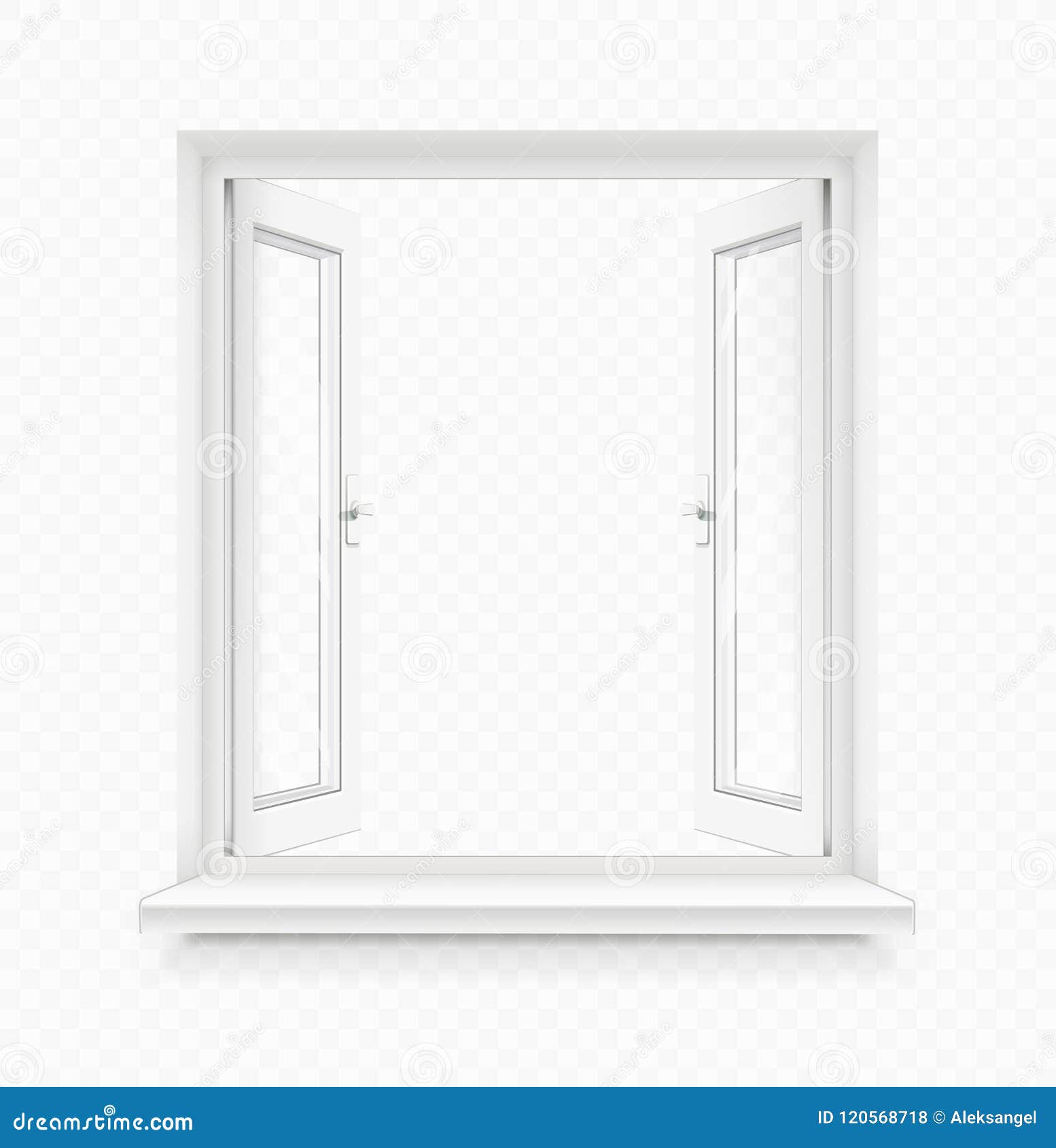 White Classic Plastic Window with Windowsill Stock Vector ...