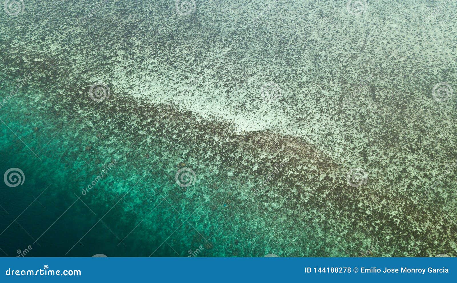aerial view of a reef in malaysia with clear water