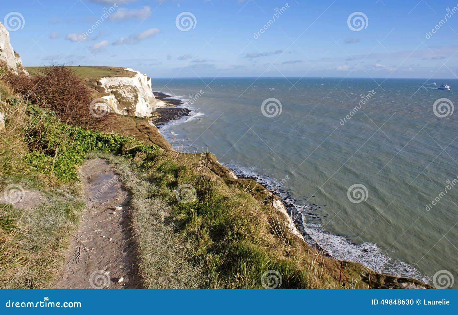 White Cliffs of Dover by the Sea. Stock Photo - Image of cliffs ...