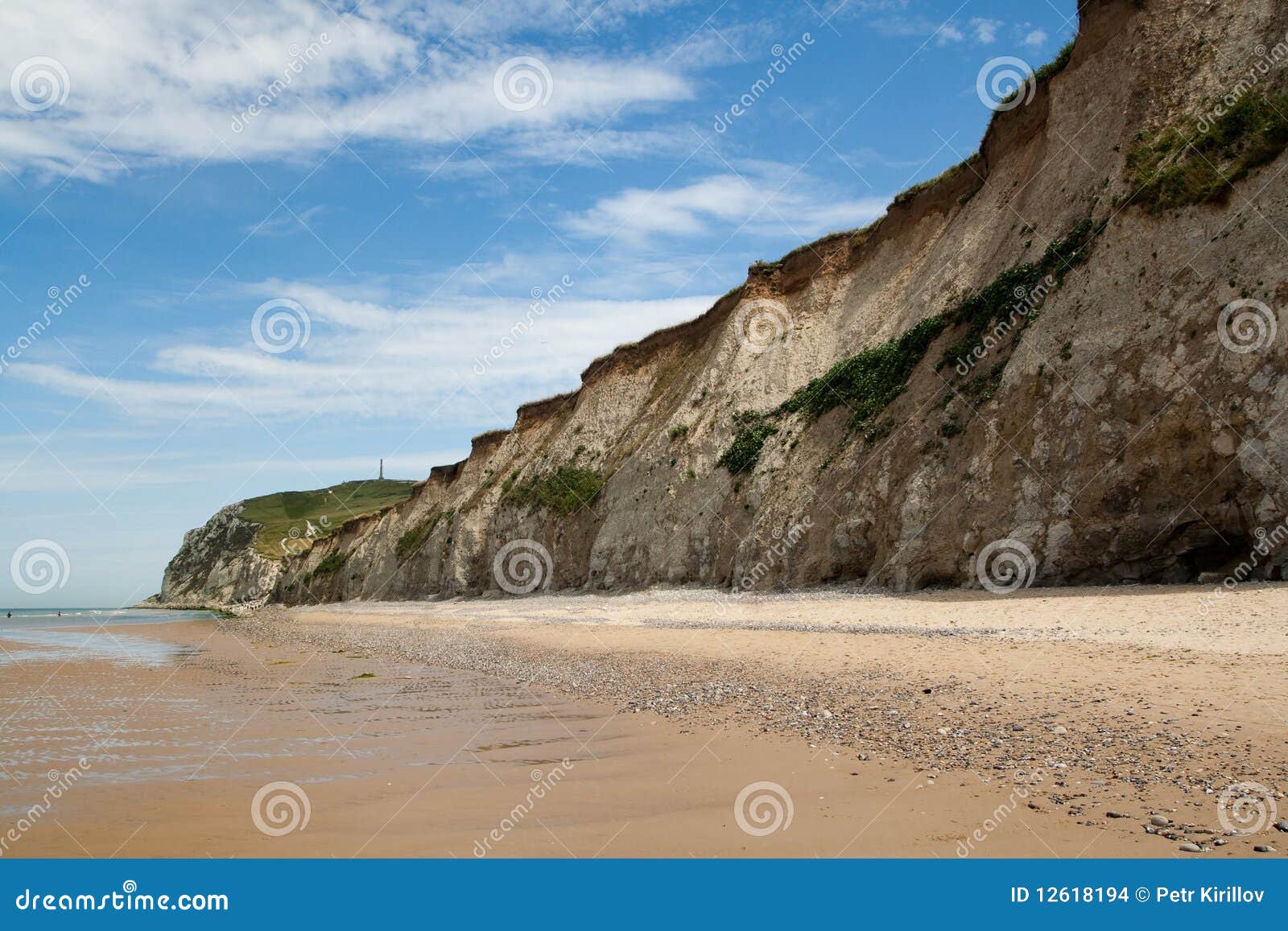 White cliffs on sea shore stock photo. Image of grass - 12618194