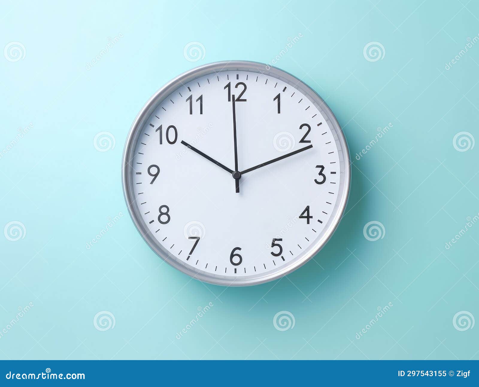 White Clock on Blue Background Stock Illustration - Illustration of