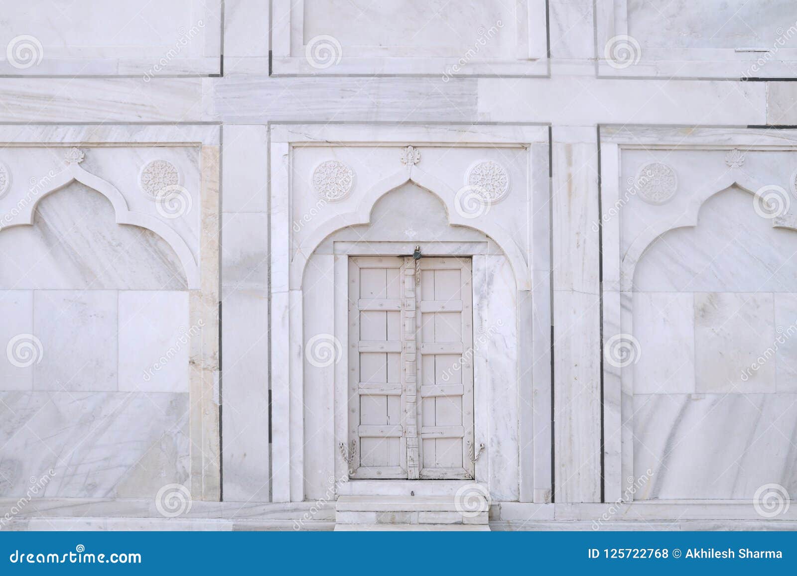 white closed door of taj mahal, agra, uttar pradesh, india