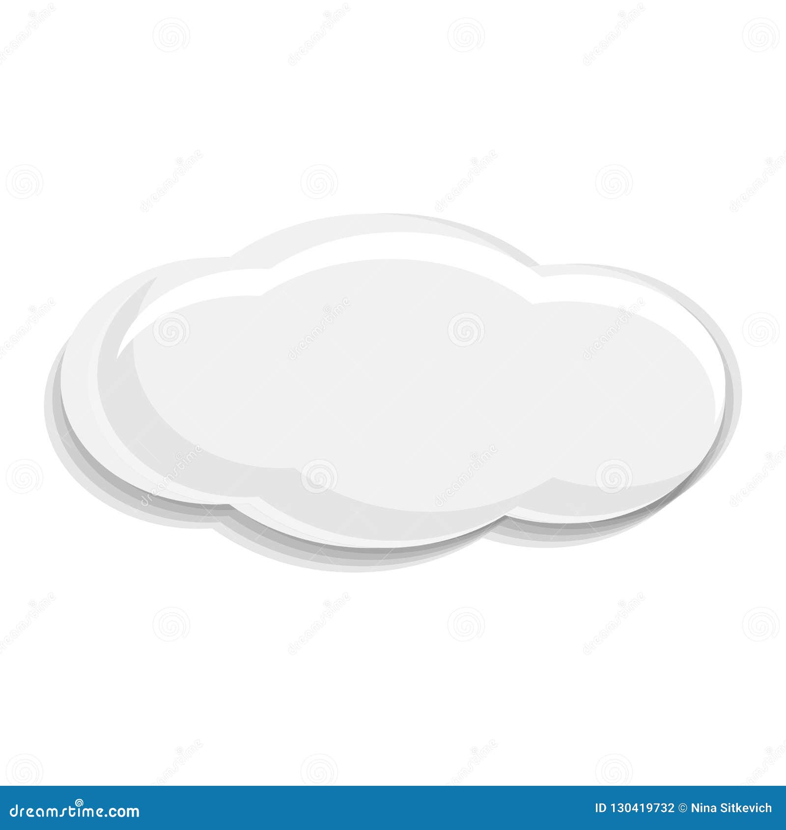 White Cloud Icon, Cartoon Style Stock Vector - Illustration of beauty