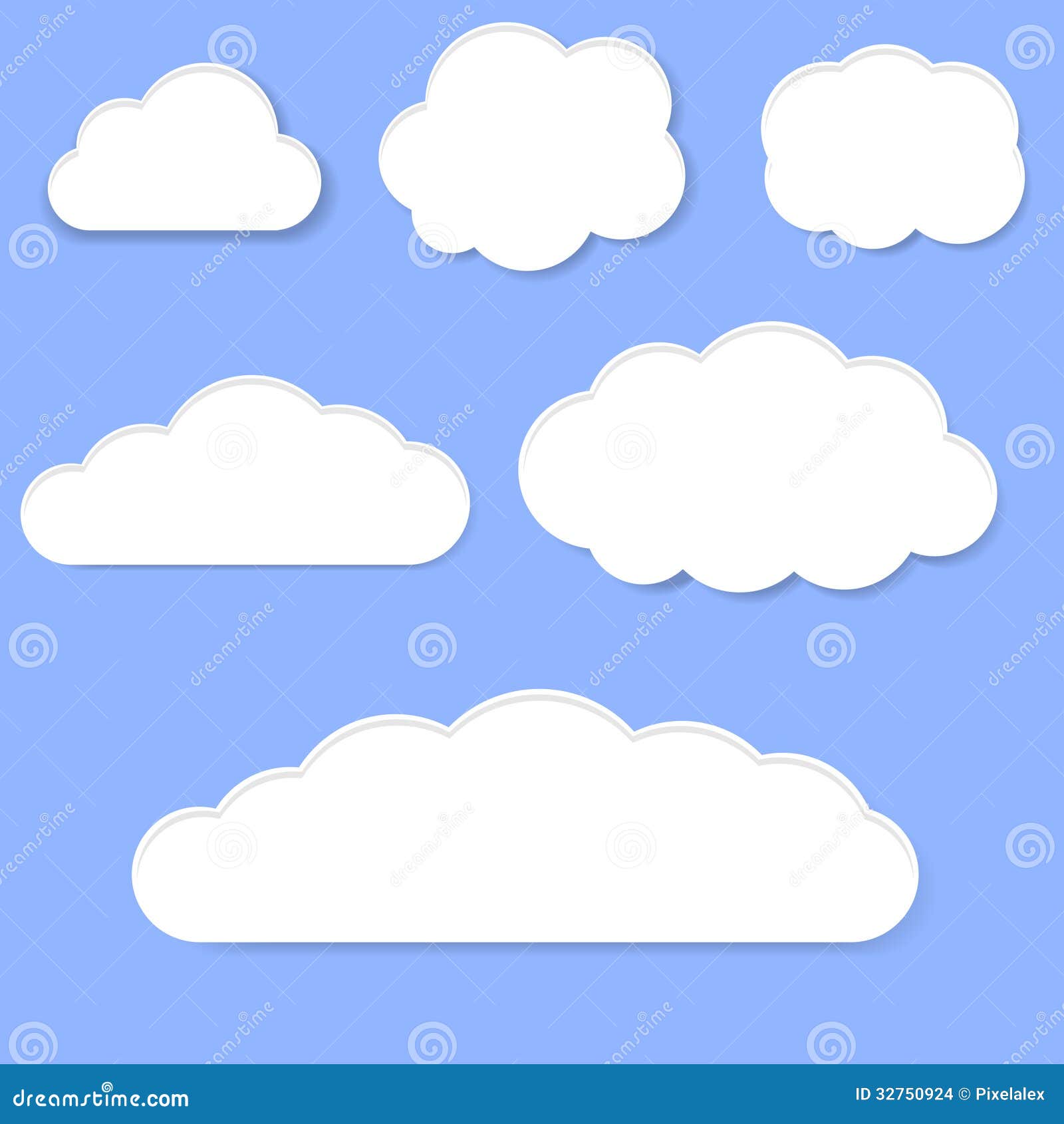 White Clouds stock vector. Illustration of isolated, graphic - 32750924
