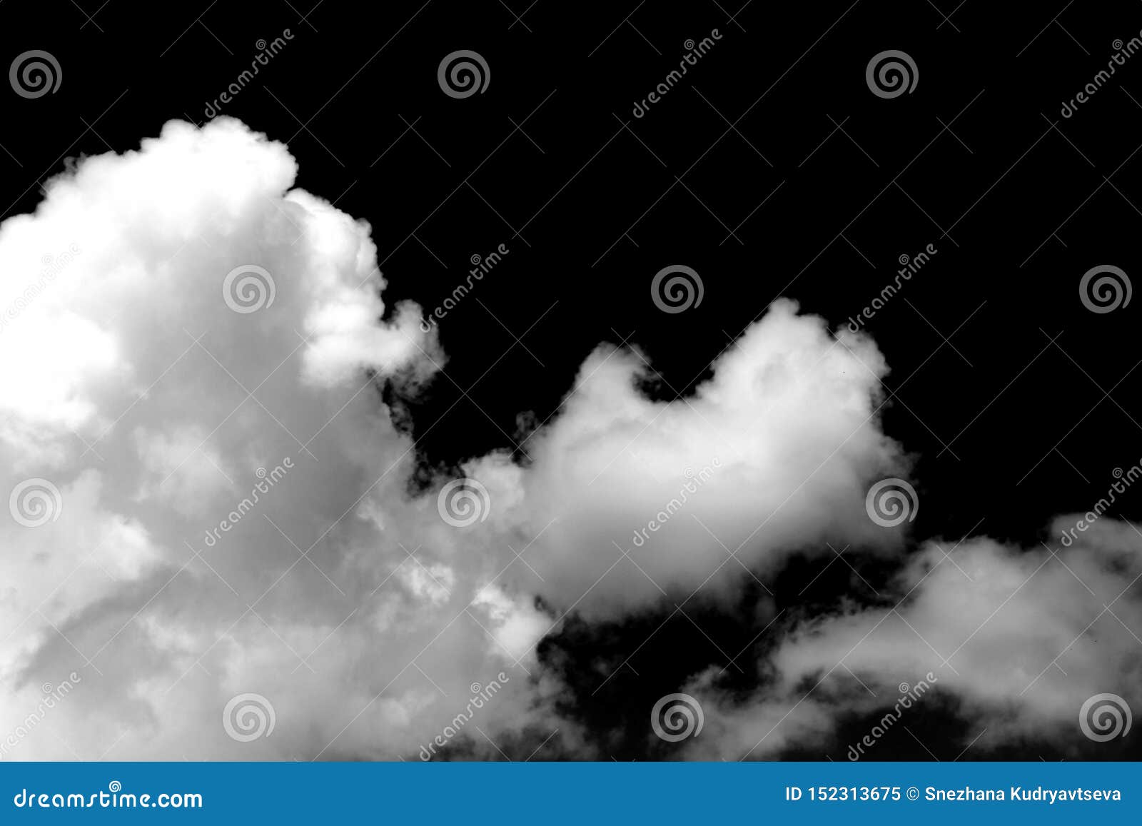 White Clouds on the Sky in Black and White Photo Stock Image - Image of  outdoor, black: 152313675