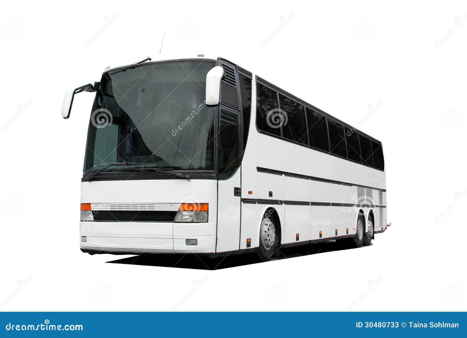 white coach bus  over white