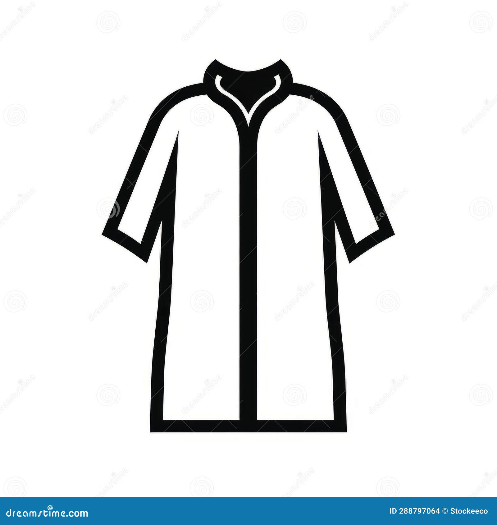Minimalistic Lab Coat Icon on White Background Stock Illustration