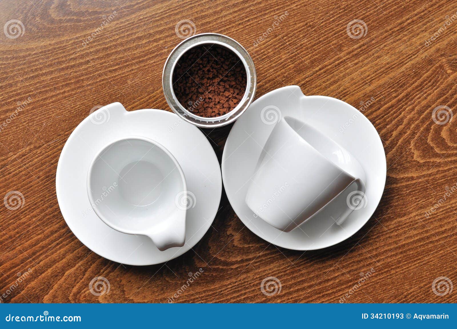 White Coffee Cup and Coffee Box on Wooden Table Stock Image Image of