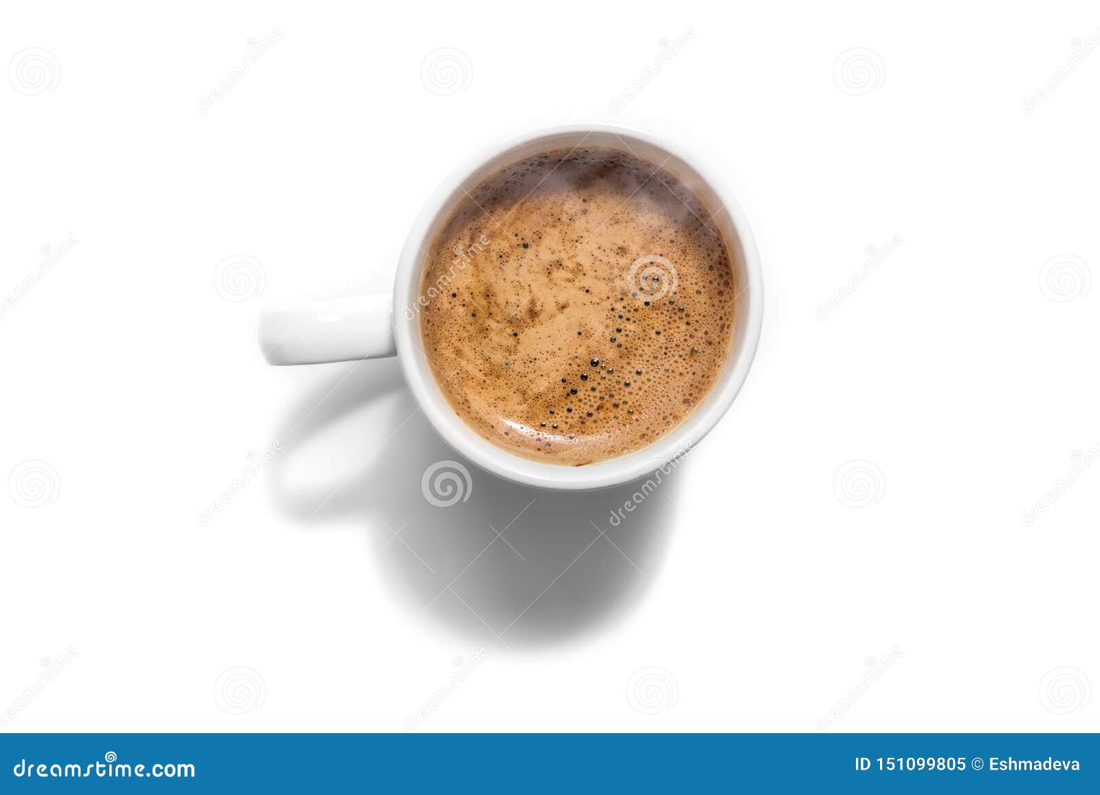 White Coffee Cup Top View Isolated Stock Image Image of latte