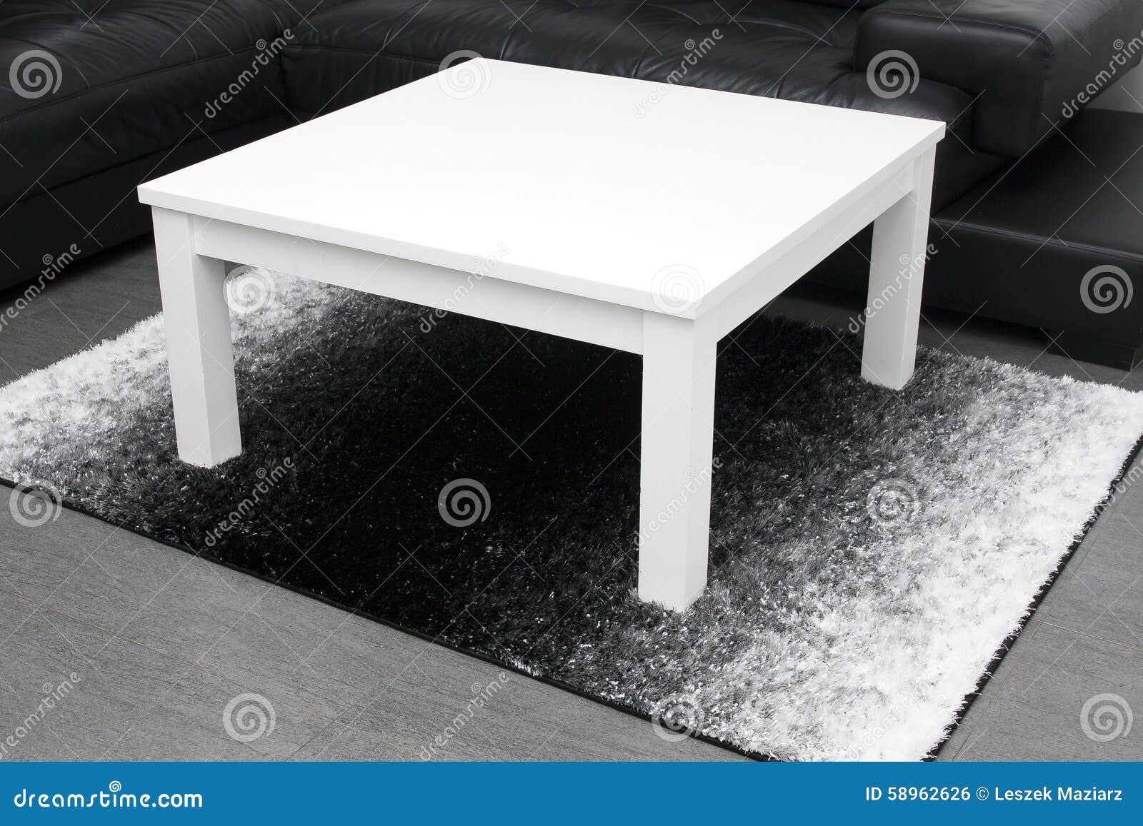 White coffee table stock photo. Image of equipment, objects 58962626