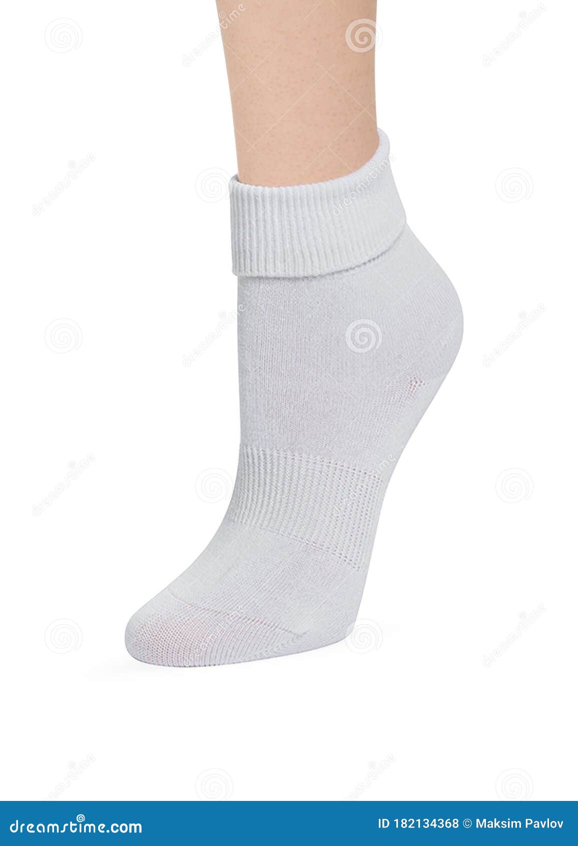 Download White Color Short Mini Socks Mockup For Design Isolated On ...