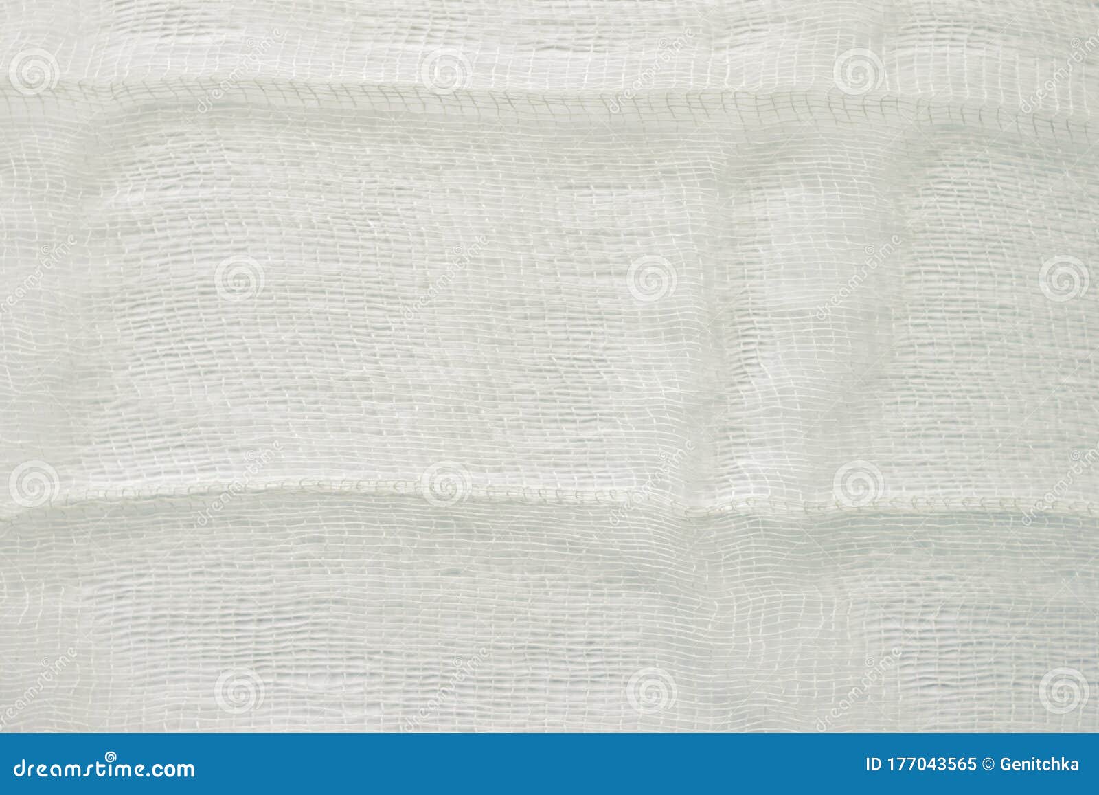 White Color Woven Cotton Gauze Fabric Background Texture. Close Up Top
