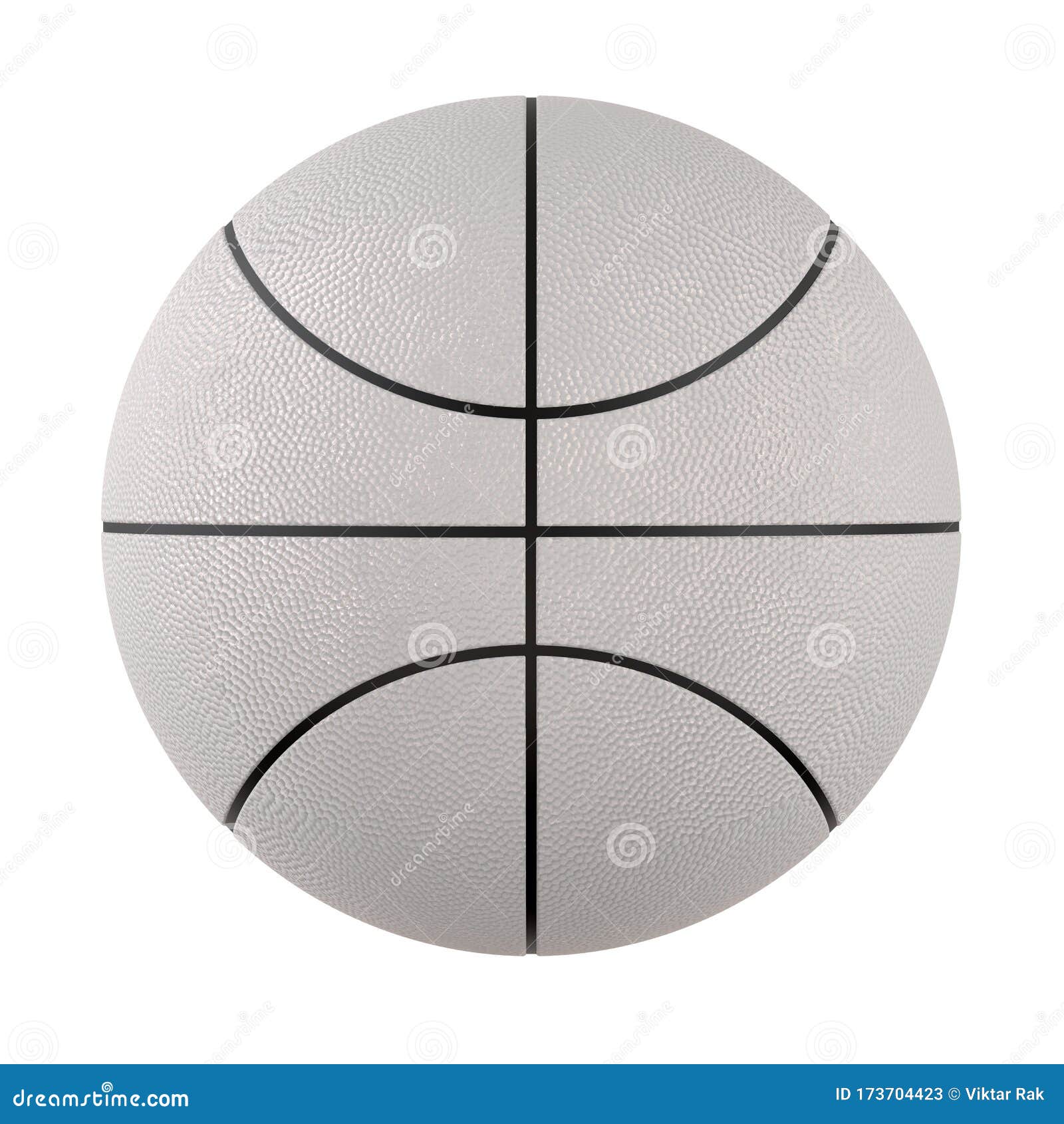 White Colorless Basketball Ball Isolated on White Background. Stock Illustration - Illustration ...