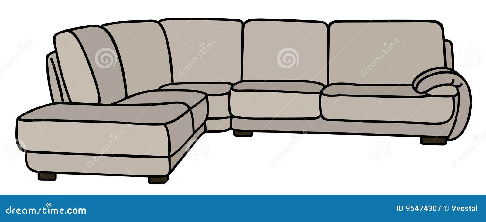 White comfortable sofa stock vector. Illustration of cream 95474307