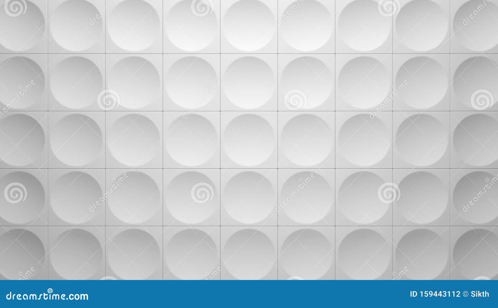 white concave hemisphere tiled background 3d 