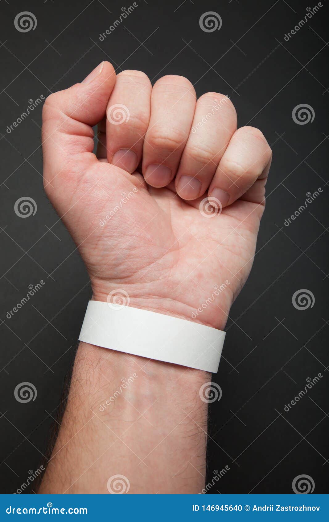 Download White Concert Paper Bracelet On Hand, Mockup. Wristband ...