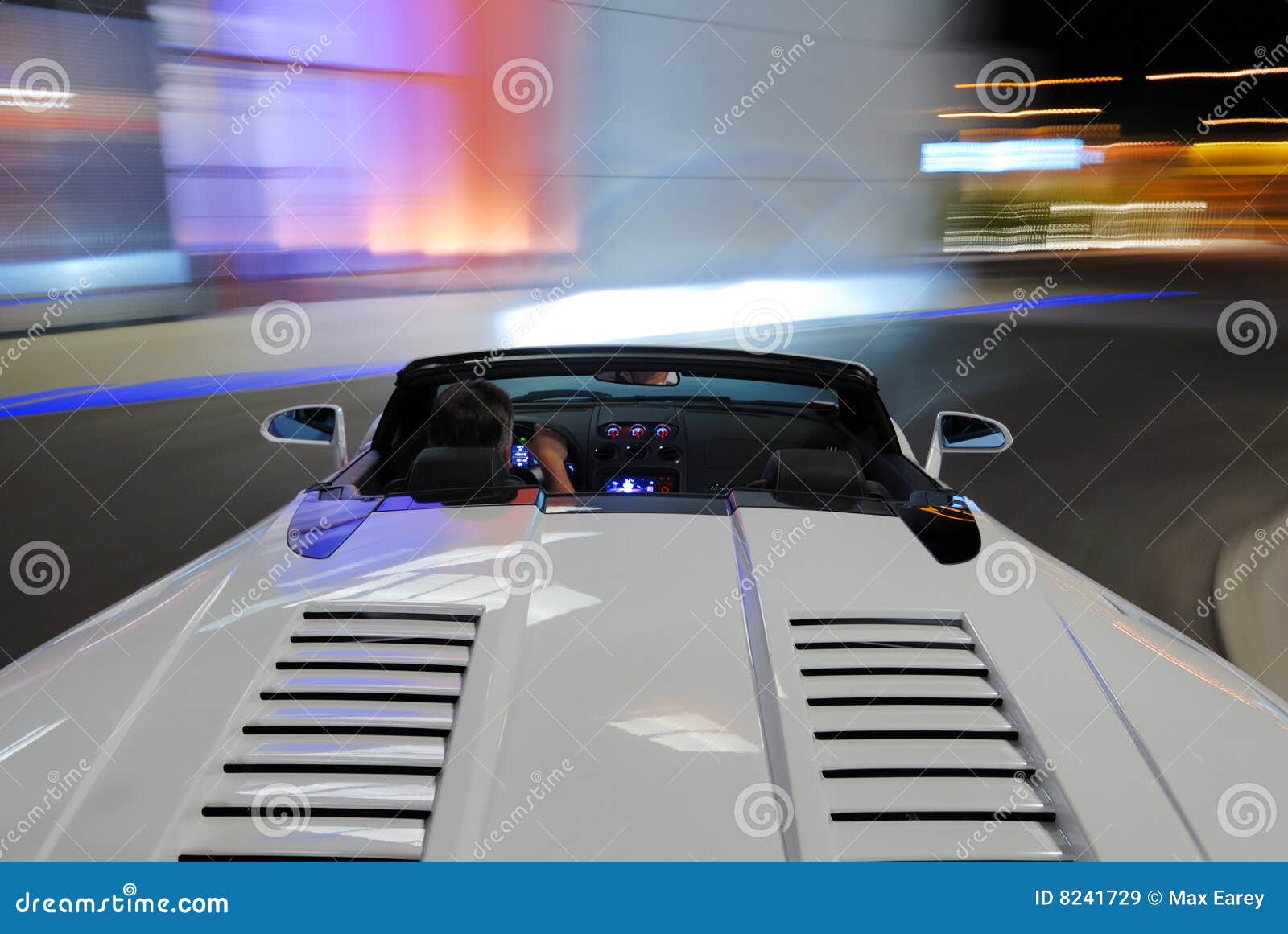 White Convertible Sports Car Stock Image Image of blurry, auto 8241729