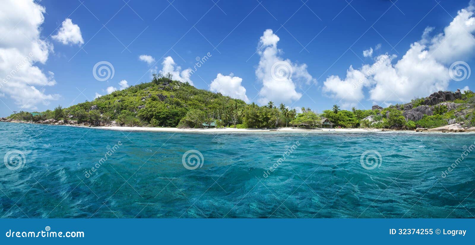 White Coral Sand on Tropical Beach. La Digue Island, Seyshelles. Stock ...