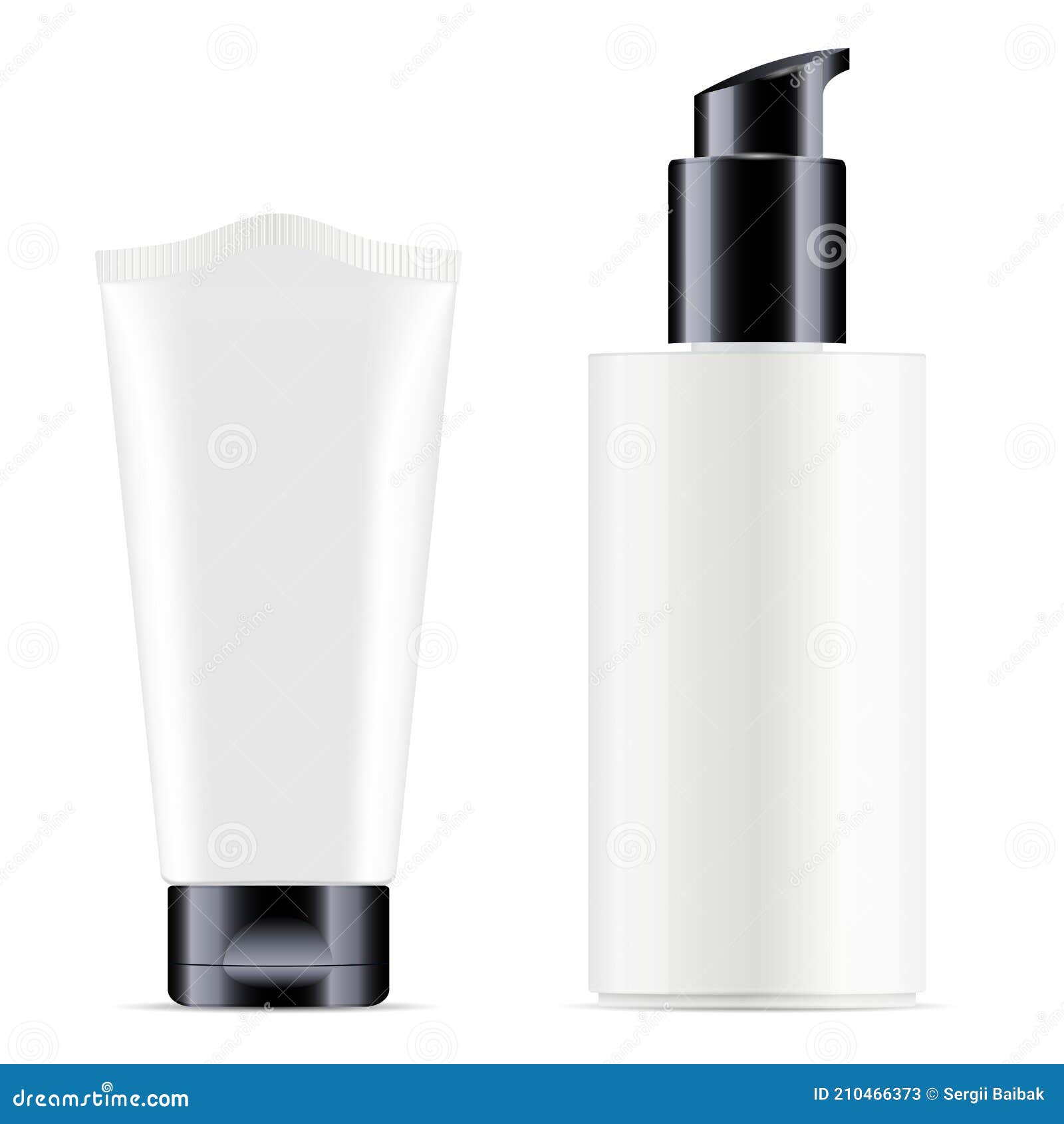 Download White Cosmetic Cream Tube Pump Bottle Vector Blank Stock Vector Illustration Of Medical Package 210466373