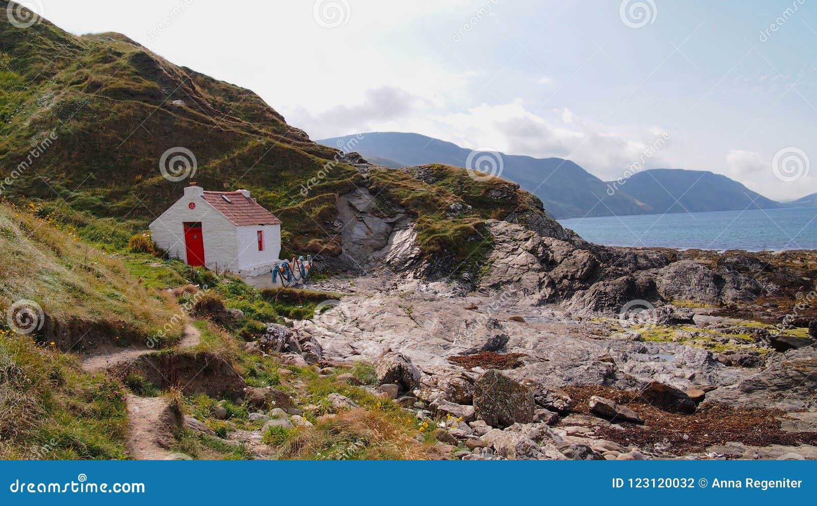 White Cottage At Niarbyl On The Isle Of Man Stock Photo Image Of