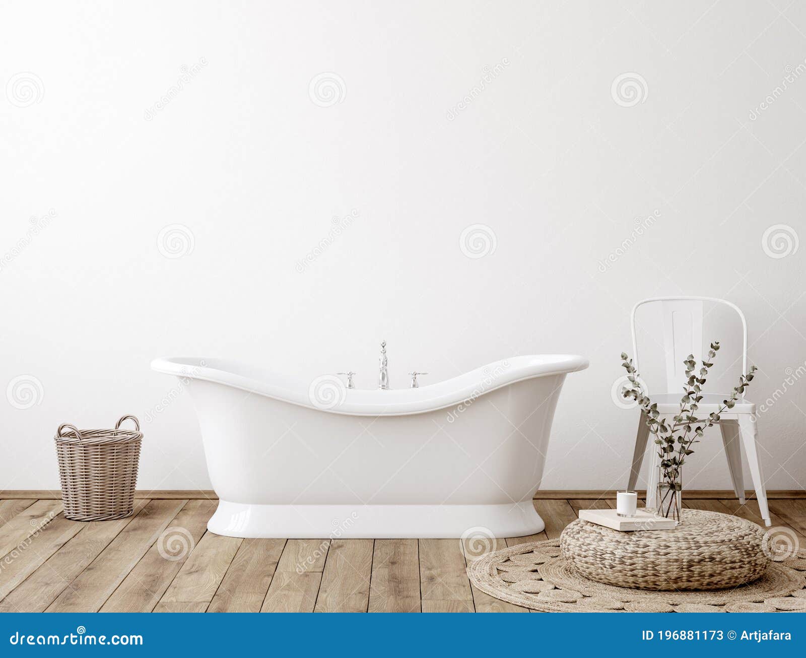 Download White Cozy Bathroom Interior Background, Wall Mockup Stock ...