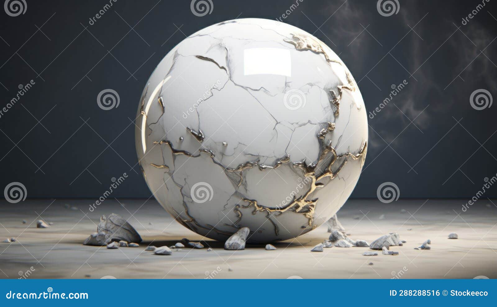 crunchy white marble egg with realistic details