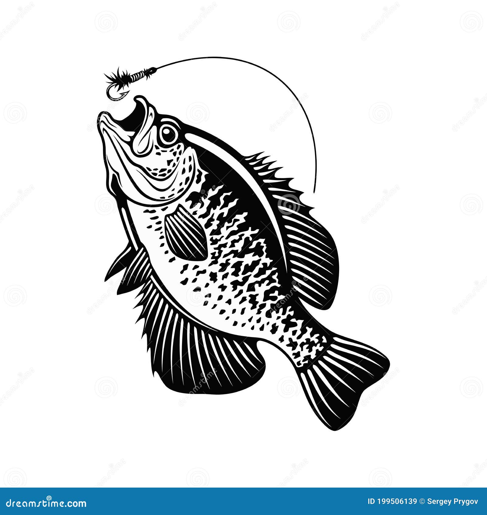 Fish drawing clipart vector design illustration. Fish set. Vector Clipart  Print