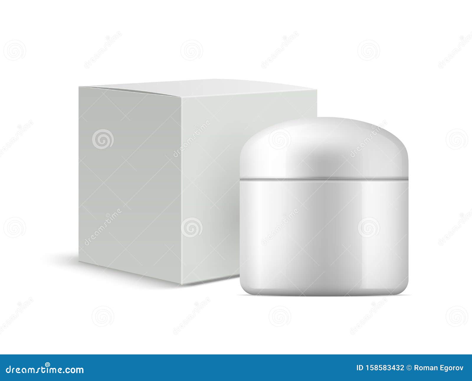 Download White Cream Box And Cream Jar Mockup. Blank 3d Pack Box For Cosmetic Products. Vector ...