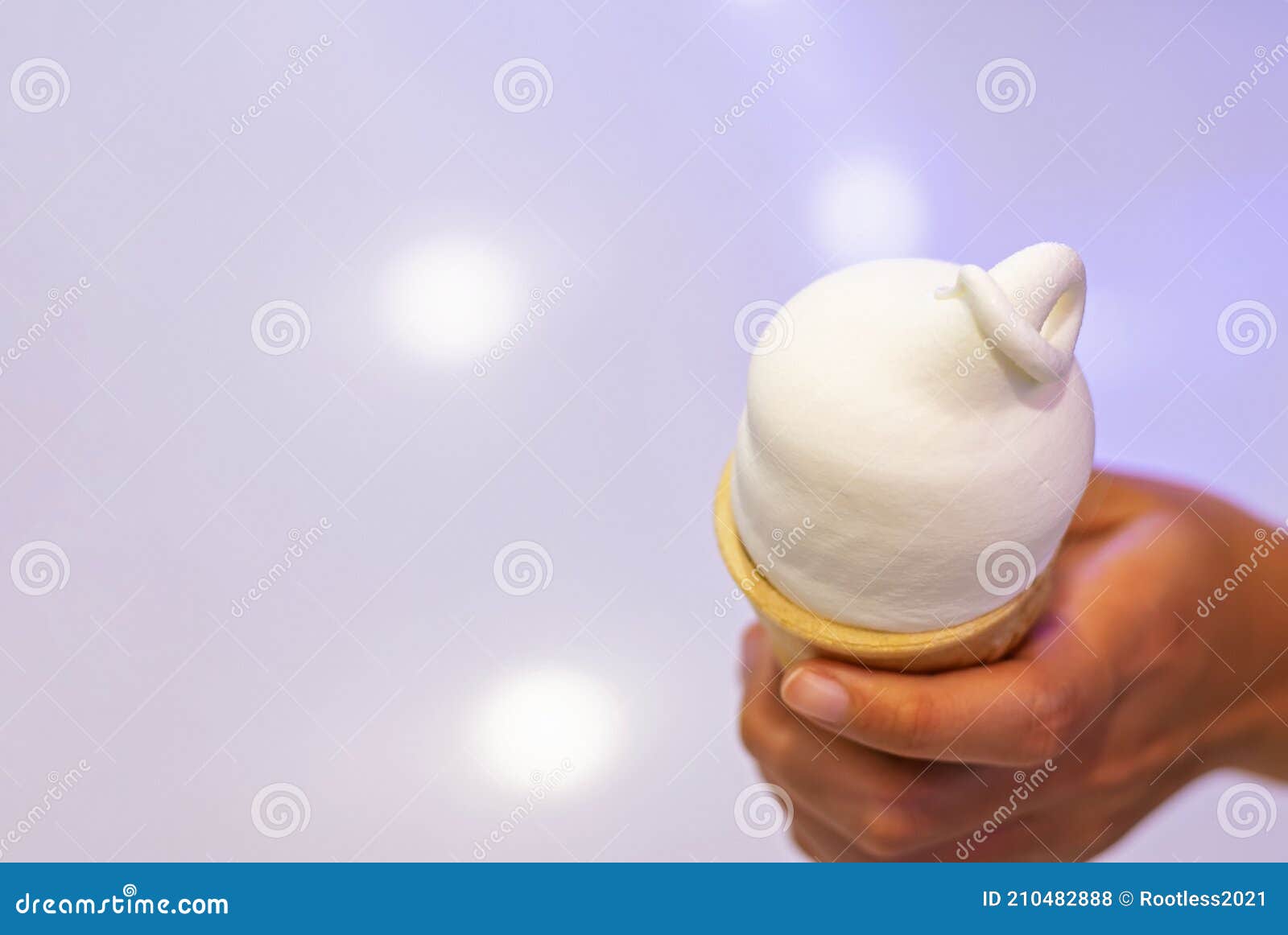 white cream milk ice cream cone