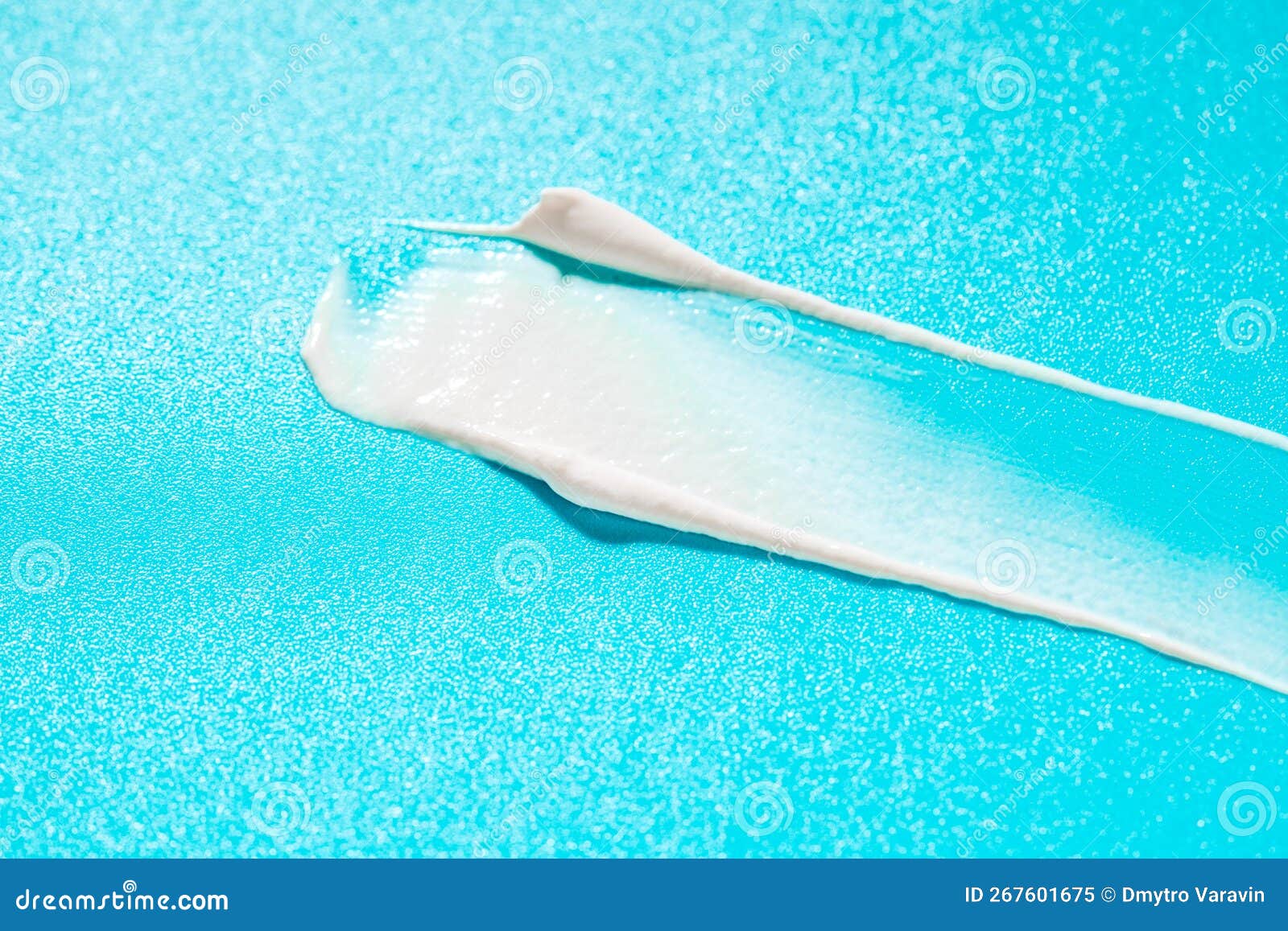 White Cream Smear on a Blue Background. Stock Image Image of collagen