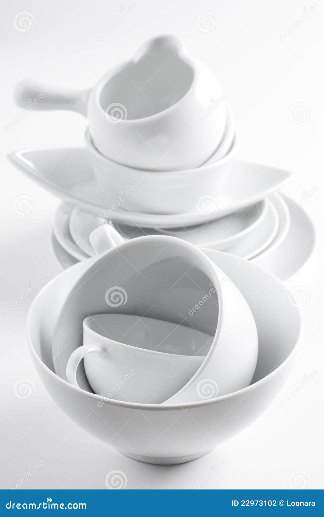 White Crockery and Kitchen Utensils Stock Photo Image of restaurant