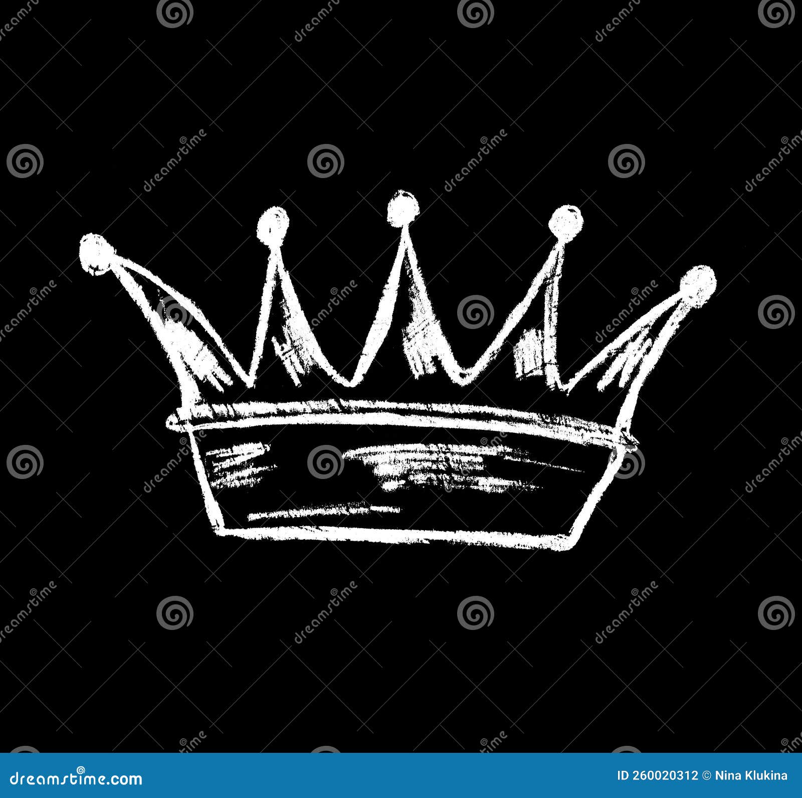 A White Crown on a Black Background Stock Illustration Illustration