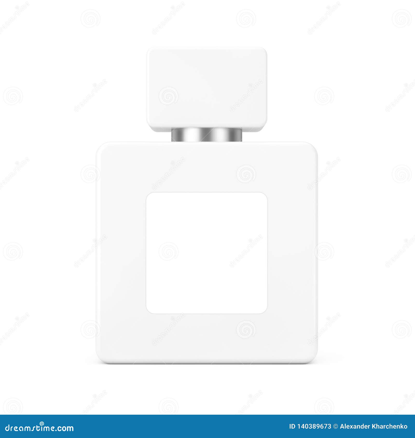 White Cube Parfume Bottle Mockup with Blank Label for Yourth Design. 3d