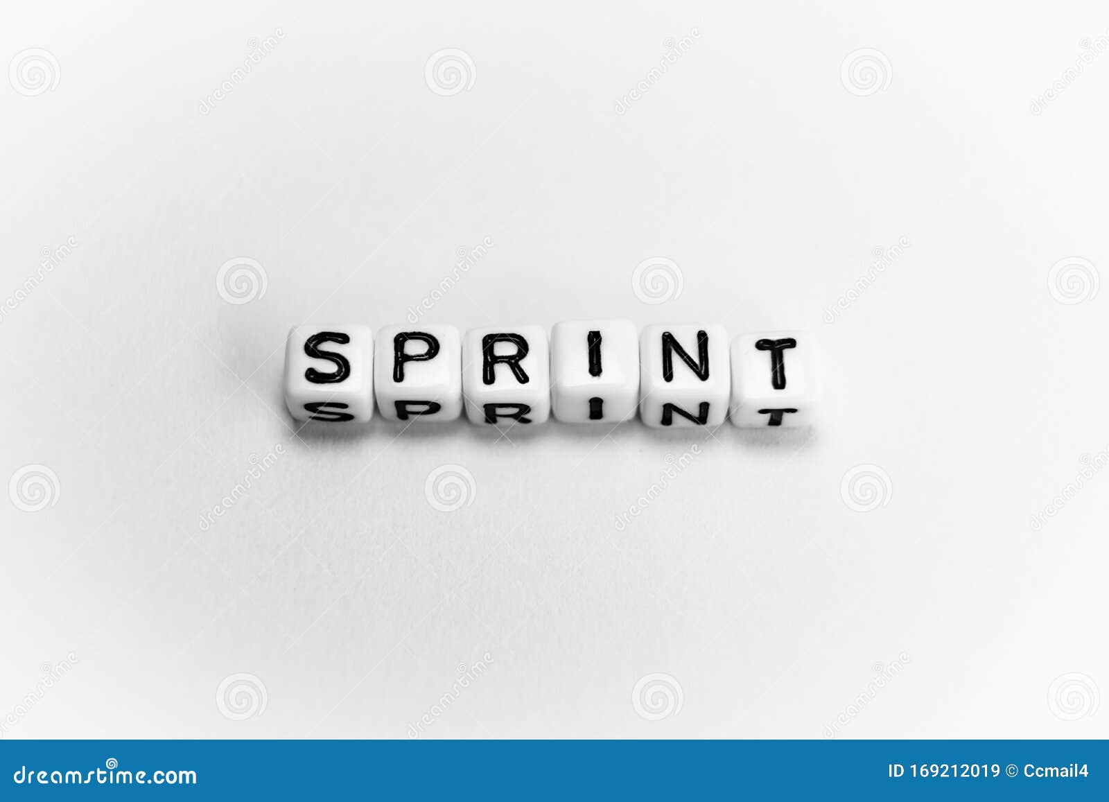 White Cubes with Word SPRINT on White Background Stock Image Image of