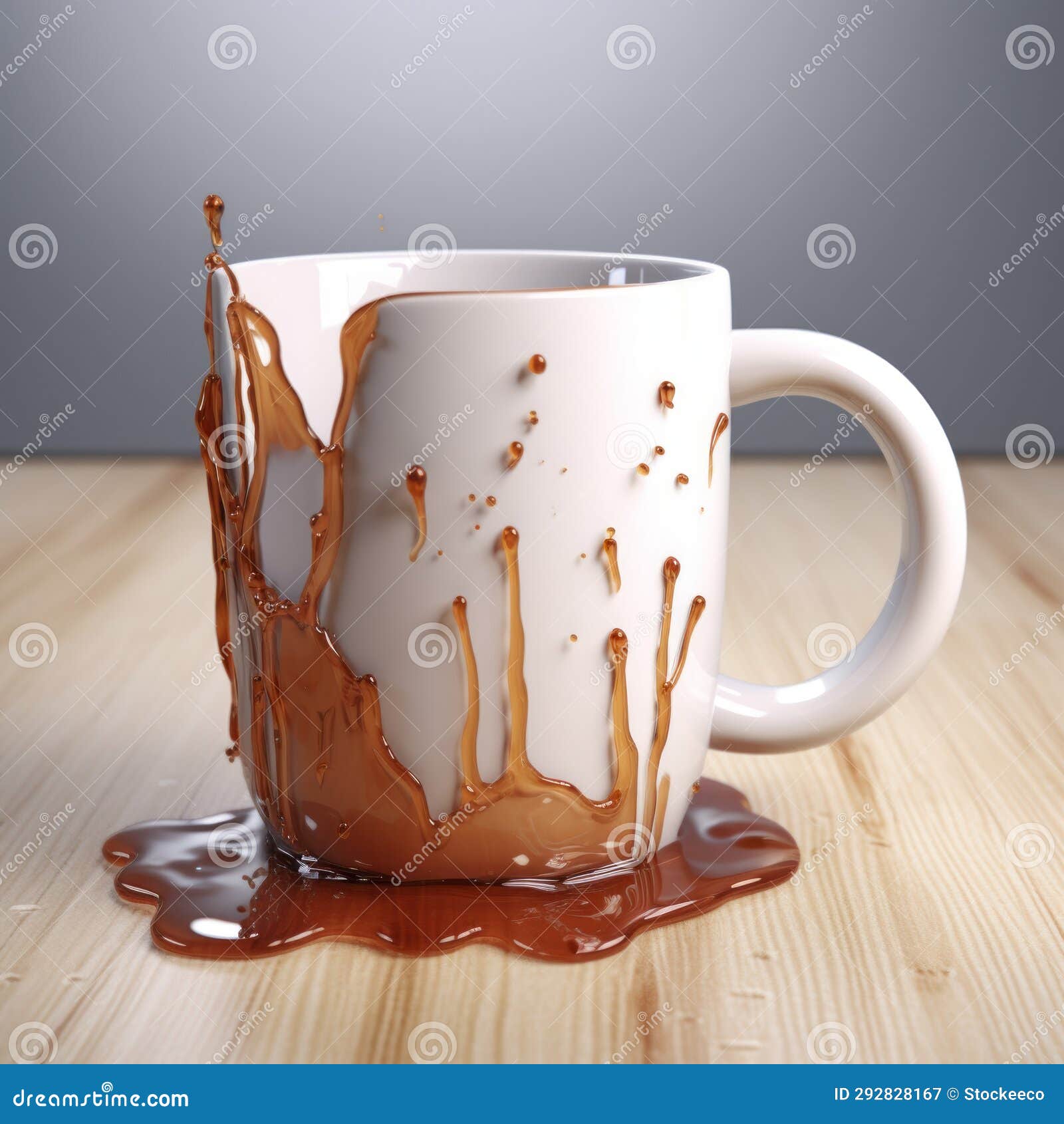 super realistic 3d rendered mug with dripping chocolate