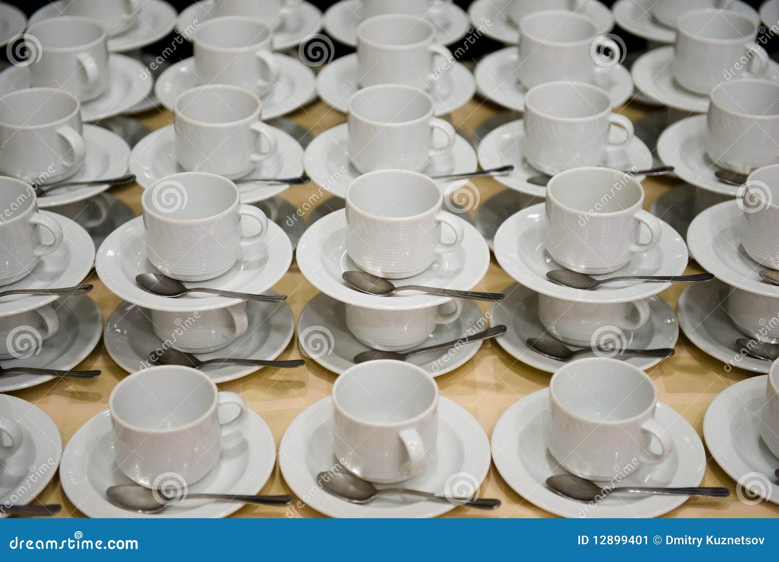 White cups with saucers stock image. Image of ceramic 12899401
