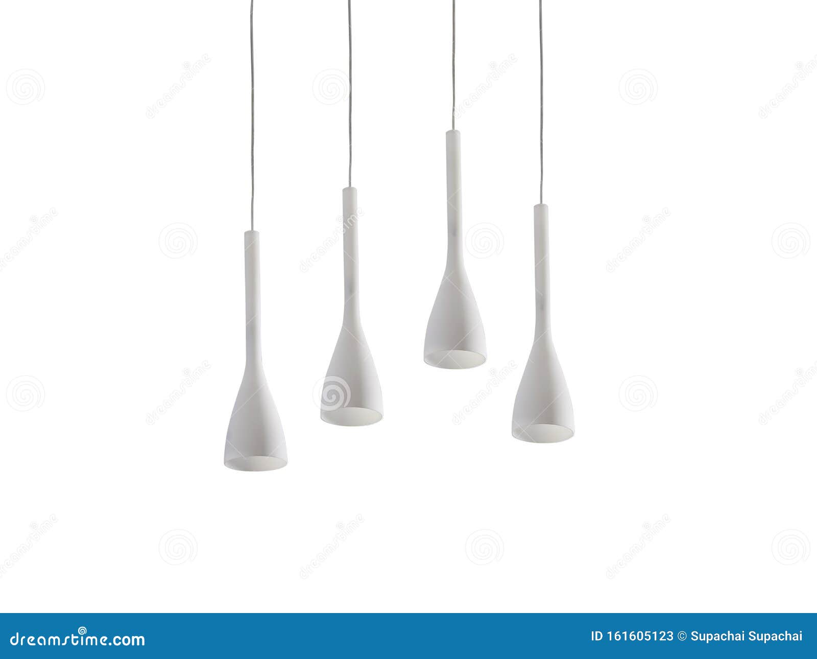 White Decorative Lamp Hanging from the Ceiling.modern Lamp Isolated on White Background Stock
